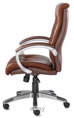 Luxurious High Quality Brown / Tan Buttoned Real Leather Executive Office Chair