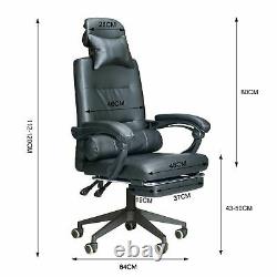 Luxury Computer Chair Office Gaming Swivel Recliner Leather Executive Footrest