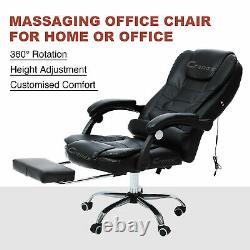 Luxury Computer Massage Chair Office Gaming Swivel Recliner Leather Executive UK