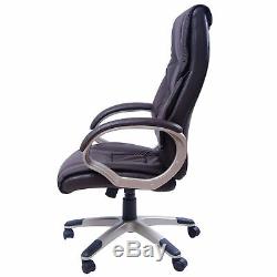 Luxury Computer Office Desk Chair PU Leather High Back Swivel Adjustable Brown