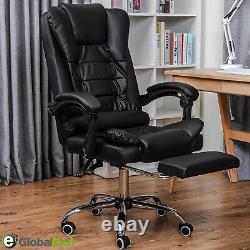 Luxury Ergonomic Computer Office Desk Gaming Chair Swivel Recliner withFootrest UK