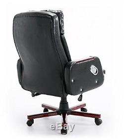 Luxury Executive Antique Manager Black Chesterfield Office Chair PU Leather