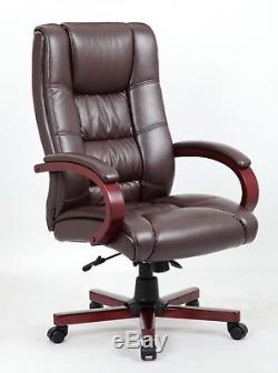 Luxury Executive Directors Managers Desk Office Computer Chair Leather Wood