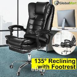 Luxury Executive Office Chair Swivel Computer Desk Gaming Recliner With Footrest