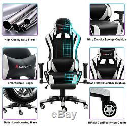 Luxury Executive Racing Gaming Office Chair Swivel Computer Recliner Leather