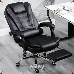 Luxury Footrest Computer Chair Office Gaming Swivel Recliner Leather Executive