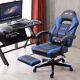 Luxury Gaming Home Office Chair Recliner Leather Swivel Computer Desk + Footrest