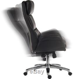 Luxury Leather Executive Chair Large Reclining Desk Chairs with Lumbar Support