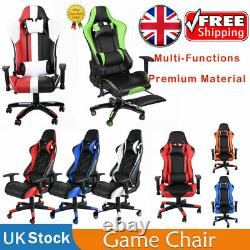 Luxury Leather Office Chair Massage Computer Racing Gaming Swivel Recliner UK