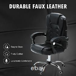 Luxury Massage Leather Office Chair Computer Gaming Swivel Recliner Executive