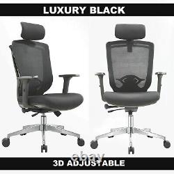 Luxury Office Computer Mesh Chair Gaming Swivel Recliner Leather Executive UK