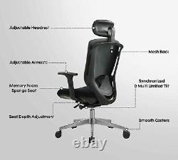 Luxury Office Computer Mesh Chair Gaming Swivel Recliner Leather Executive UK