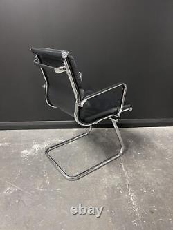 Luxy Black Leather and Chrome Cantilever Boardroom Office Chair