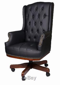 Managers Directors Queen Ann Antique Style Pu Leather Office Desk Chair