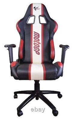 MOTOGP TEAM CHAIR WITH ARMRESTS RED WHITE BLACK OFFICE (Ex-Display #050)