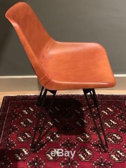 Made. Com Kendal Office/Desk Swivel Chair, Tan Leather withBlack Metal Legs