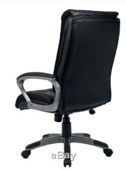 Maine Black Bonded Leather Executive Padded Computer Office Chair Graded 95%