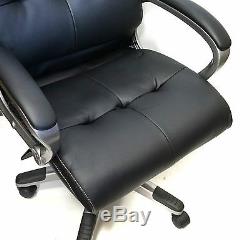 Maine Black Bonded Leather Executive Padded Computer Office Chair Graded 95%