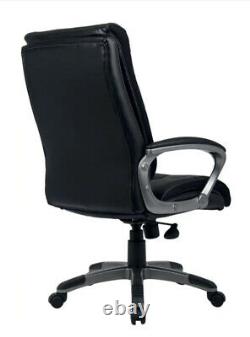 Maine Black Bonded Leather Executive Padded Computer Office Chair Graded MK1