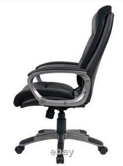 Maine Black Bonded Leather Executive Padded Computer Office Chair Graded MK1