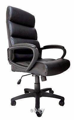Malaga Black Bonded-Leather Chair Executive Managers High Back (VAT Invoice)