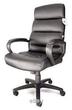 Malaga Black Bonded-Leather Chair Executive Managers High Back (VAT Invoice)