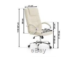 Manager Chair Massage Office Leather White with + Heating