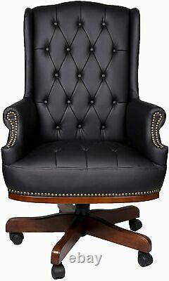 Manager Executive Directors Chesterfield Antique Style Leather Office Chair