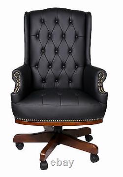 Managers Directors Chesterfield Antique Style Captains Leather Office Desk Chair