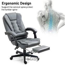Massage Computer Office Desk Gaming Chair Executive Swivel Recliner WithFootrest