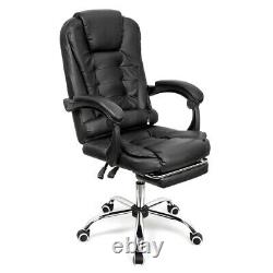 Massage Executive Office Chair Gaming Computer Desk Footrest Recliner Leather UK