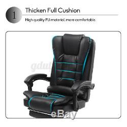 Massage Executive Office Chair Gaming Computer Desk with Footrest Recliner Leather