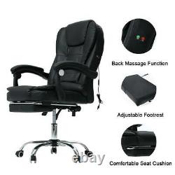Massage Executive Office Chair Gaming Computer Desk with Footrest Recliner Leather