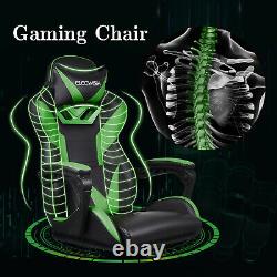 Massage Gaming Chair Racing Office Computer Desk Swivel Recliner with Footrest
