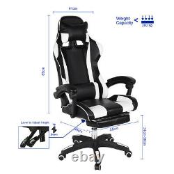 Massage Office Chair Gaming Computer Desk Chairs with Footrest Recliner PU Leather