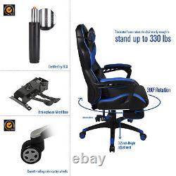 Massage Office Chair Gaming Computer Desk Swivel Leather Recliner with Footrest