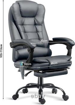 Massage Office Chair Gaming Computer Desk Swivel Recliner Chair Leather Footrest