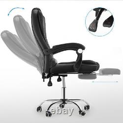 Massage Office Chair Gaming Computer Desk Swivel Recliner Chair Leather Footrest