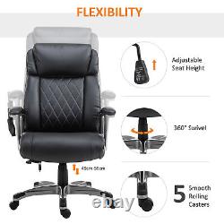 Massage Office Chair High Back with Adjustable Height Lumbar Support Black