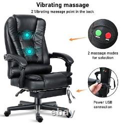 Massage Office Chair Recliner Leather Gaming Swivel Home Computer Desk Chairs