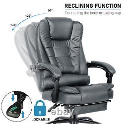 Massage Office Chair with Footrest Executive Gaming Leather Computer Desk Chair