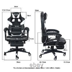 Massage Office Gaming Chair Racing Recliner Swivel Computer Desk Footrest Home