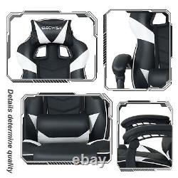 Massage Office Gaming Chair Racing Recliner Swivel Computer Desk Footrest Home