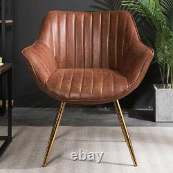 Mid-Century 2Pcs Dining Chairs Faux Leather Accent Office Cafe Study Room Chairs