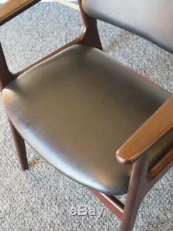 Mid Century Danish Office Chair Rosewood Leather Erik Buch Style UK DELIVERY