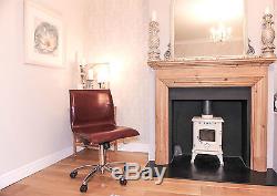 Mid Century Italian high end leather office chair height adjustable tilt swivel