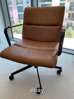 Mid-Century Leather Swivel Office Chair West Elm