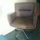 Mid Century Retro Vintage Danish Faux Leather Swivel Office Arm Chair 60s 70s