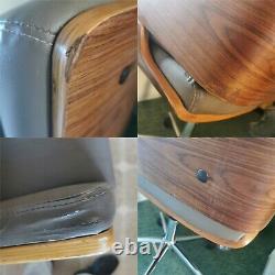 Mid Century Retro Vintage Danish faux Leather Swivel office Arm Chair 60s 70s