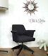 Mid Century Grey Wool Danish Design Swivel Desk Office Chair Vintage Retro